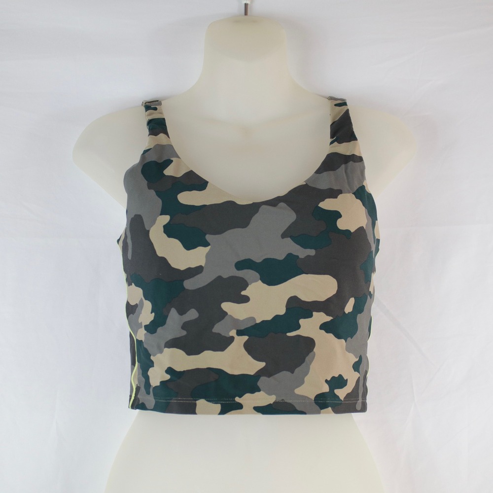 Offline by Aerie Green‎ and Tan Camo Padded Sports Bra Womens Size L